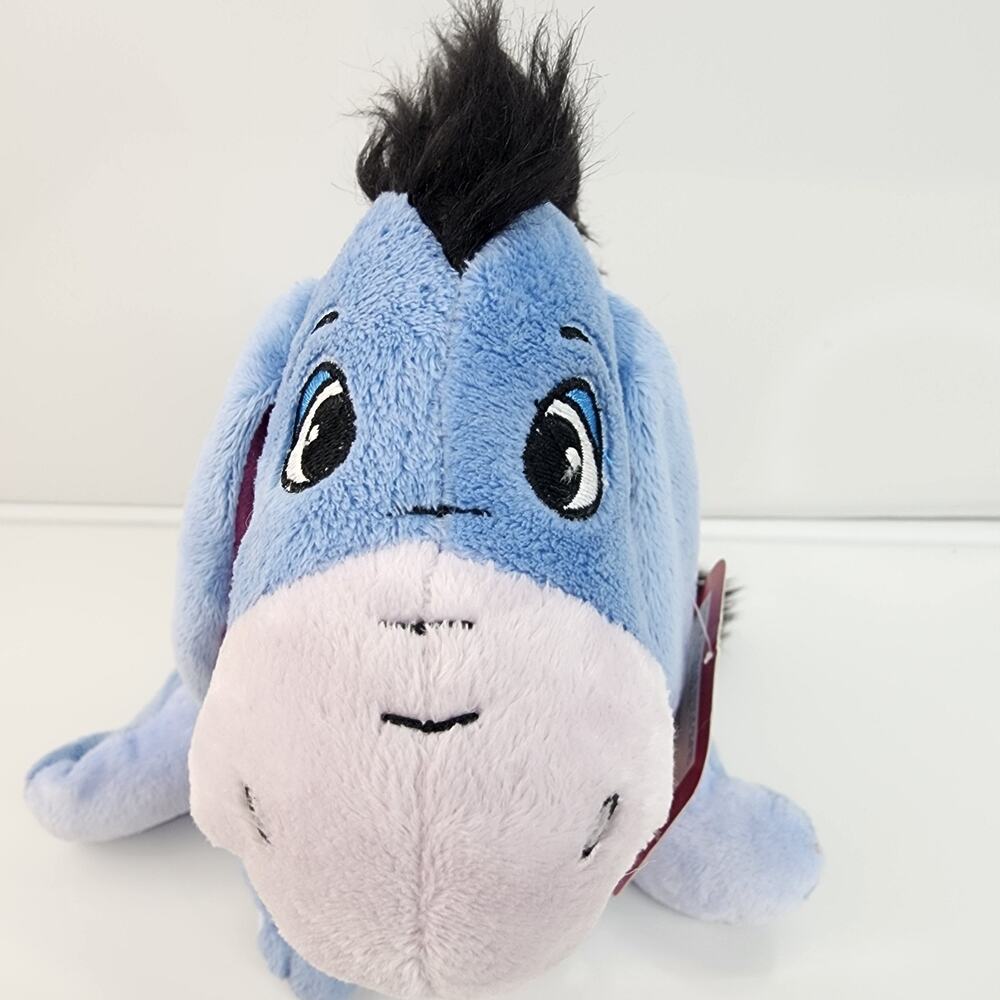 2011 Disney Holiday Eeyore Blue Plush 10" Winnie the Pooh Red Christmas Scarf - Picture 9 of 12